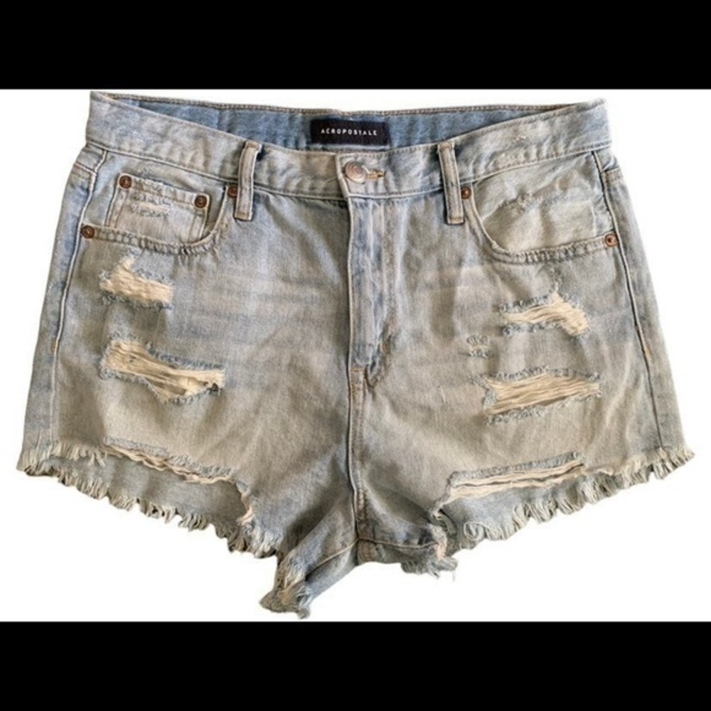 Aeropostale Women's Distressed High Rise Shorty Shorts Size 10